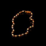 Amber Baby Teething Necklace - Round Baroque Beads BN003