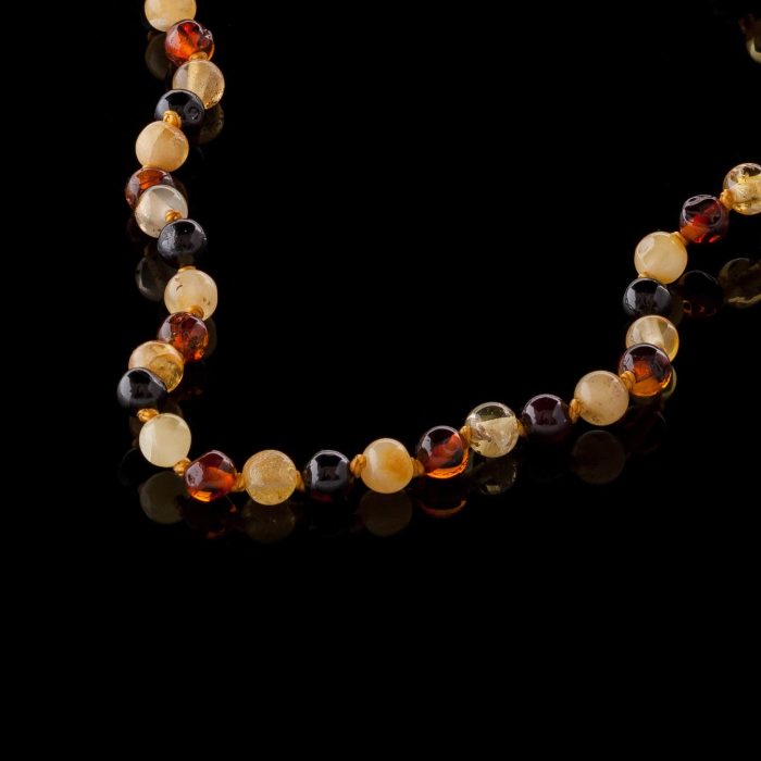 Amber Baby Teething Necklace - Round Baroque Beads BN003 - Image 2