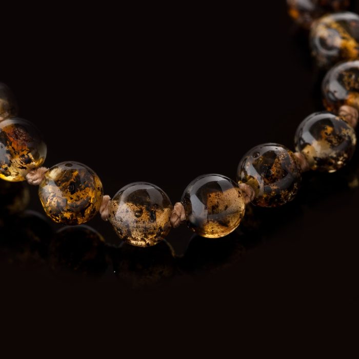 Amber Baby Teething Necklace - Round Baroque Beads BN006 - Image 2