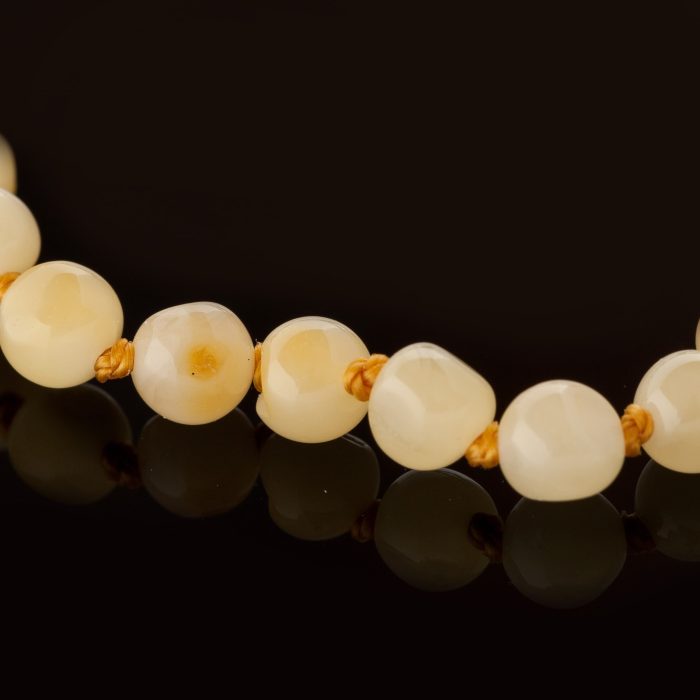 Amber Baby Teething Necklace - Round Baroque Beads BN004 - Image 2