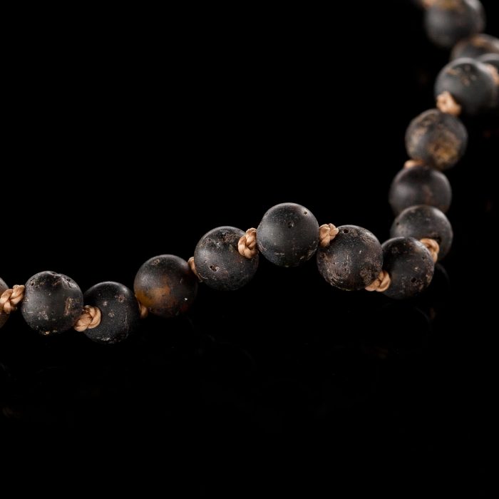 Amber Baby Teething Necklace - Matte Round Baroque Beads BN036 - Image 2