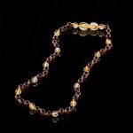 Amber Baby Teething Necklace - Round Baroque Beads BN079