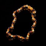 Amber Baby Teething Necklace - Round Baroque Beads BN080