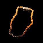Amber Baby Teething Necklace - Matte Round Baroque Beads BN037