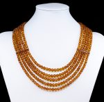 Amber Necklace - Multi-string Faceted Beads MUN024 - Image 3