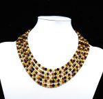 Amber Necklace - Multi-string Faceted Beads MUN025 - Image 3