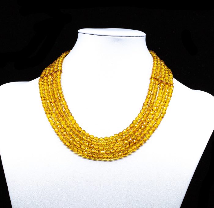 1 Amber Necklace - Multi-string Faceted Beads MUN026 - Image 3