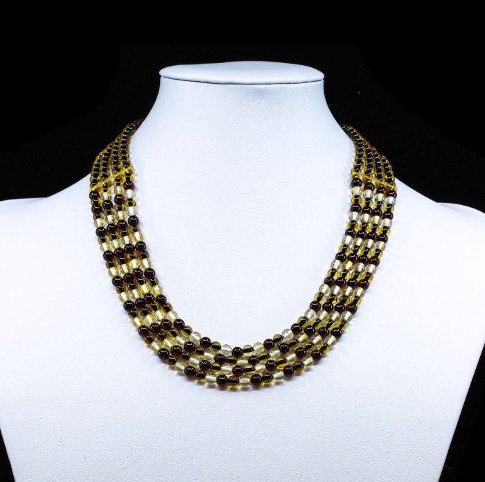 Amber Necklace - Multi-string Beads MUN027 - Image 3