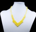 Amber Necklace - Braided V-Shape Beads MUN039 - Image 3