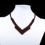 Amber Necklace - Braided V-Shape Faceted Beads MUN041 - Image 3