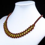 Amber Necklace - Braided Collar Faceted Beads MUN012