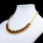 Amber Necklace - Braided Collar Faceted Beads MUN019