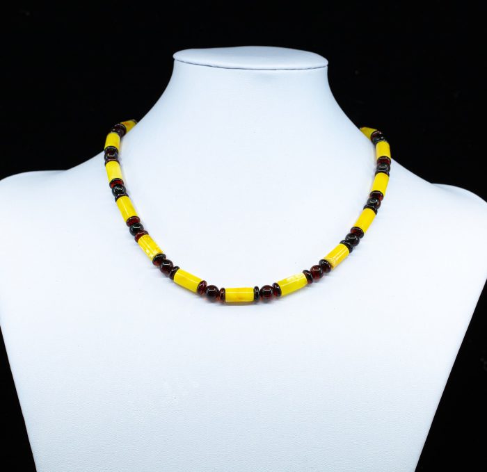 1 Amber Necklace - Cylinder Beads CYLN010 - Image 3