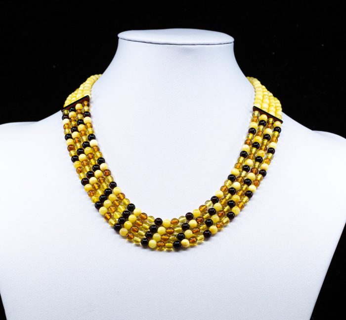 1 Amber Necklace - Multi-string Beads MUN020 - Image 3