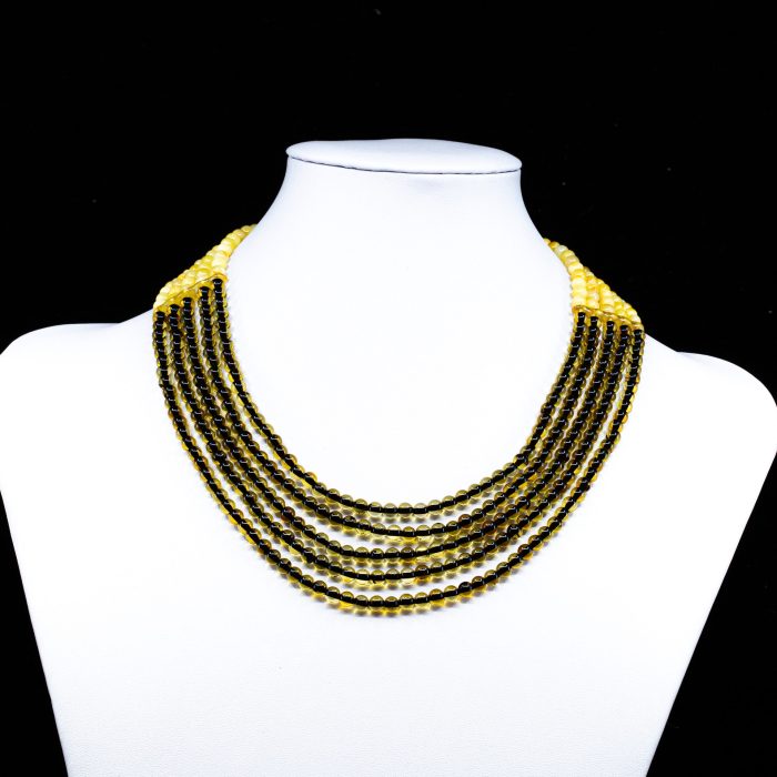 Amber Necklace - Multi-string Beads MUN010 - Image 3