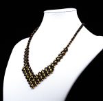Amber Necklace - Braided V-Shape Faceted Beads MUN005