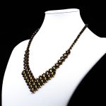 Amber Necklace - Braided V-Shape Faceted Beads MUN005