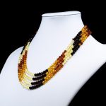 Amber Necklace - Multi-string Faceted Beads MUN022