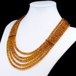 Amber Necklace - Multi-string Faceted Beads MUN024
