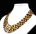 Amber Necklace - Multi-string Faceted Beads MUN025