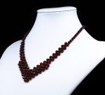 Amber Necklace - Braided V-Shape Faceted Beads MUN041