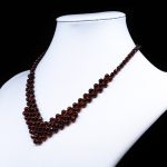 Amber Necklace - Braided V-Shape Faceted Beads MUN041