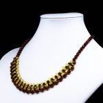 Amber Necklace - Braided Collar Faceted Beads MUN015