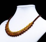 Amber Necklace - Braided Collar Faceted Beads MUN017