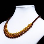 Amber Necklace - Braided Collar Faceted Beads MUN017