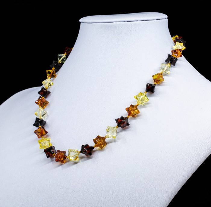 Amber Necklace - Hedgehog Cubic Beads HEDGN007 - Image 1