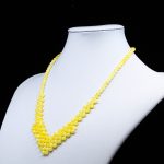 Amber Necklace - Braided V-Shape Beads MUN039