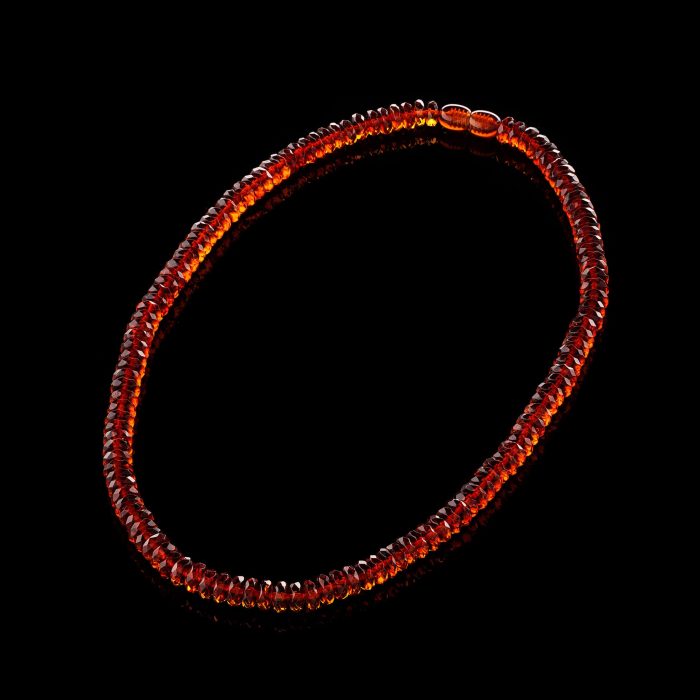 Amber Necklace - Faceted Rondelle Disc Beads DIN004 - Image 3