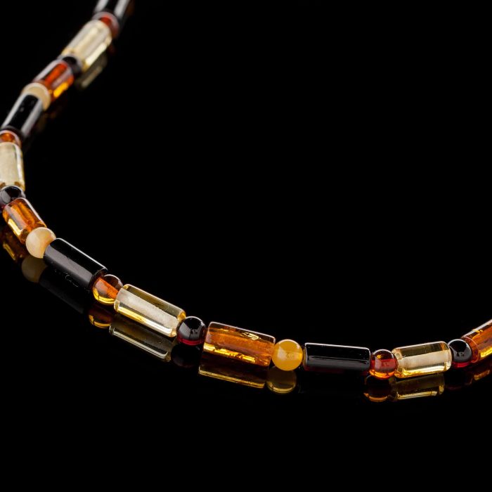 2-min Amber Necklace - Cylinder Beads CYLN002 - Image 2