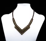 Amber Necklace - Braided V-Shape Faceted Beads MUN005 - Image 3