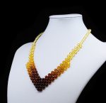 Amber Necklace - Braided V-Shape Faceted Beads MUN009-2