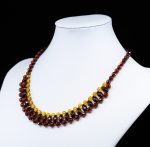 Amber Necklace - Braided Collar Faceted Beads MUN013