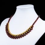 Amber Necklace - Braided Collar Faceted Beads MUN013