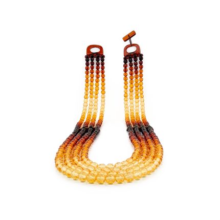 Amber Necklace - Multi-string Faceted Beads MUN001