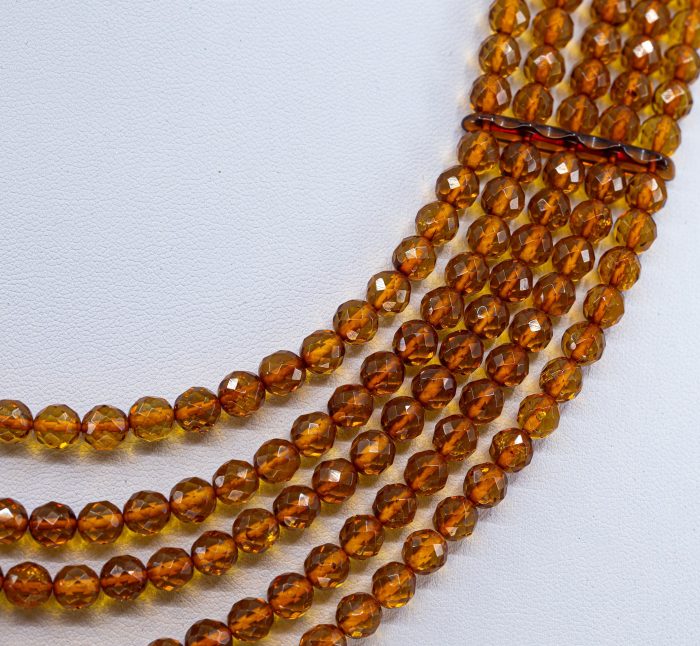Amber Necklace - Multi-string Faceted Beads MUN024 - Image 2