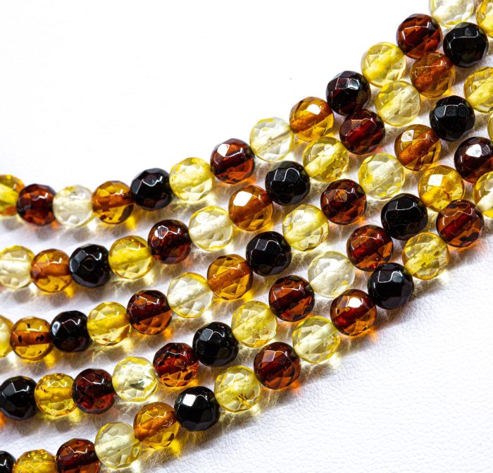 3 Amber Necklace - Multi-string Faceted Beads MUN025 - Image 2
