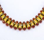 Amber Necklace - Braided Collar Faceted Beads MUN012 - Image 2