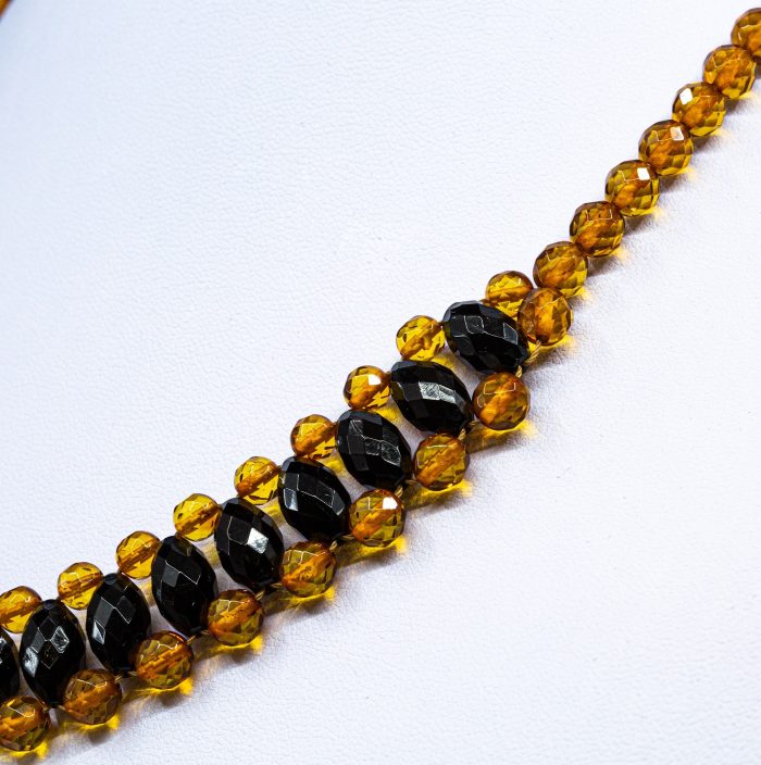 Amber Necklace - Braided Collar Faceted Beads MUN016 - Image 2