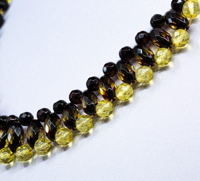 Amber Necklace - Braided Collar Faceted Beads MUN018 - Image 2