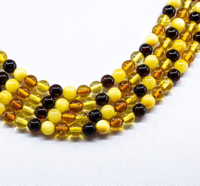 3 Amber Necklace - Multi-string Beads MUN020 - Image 2