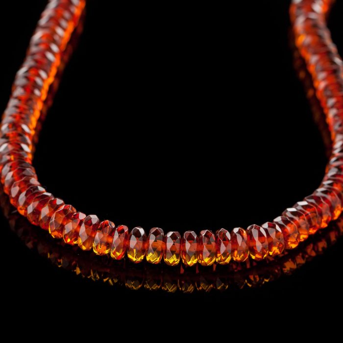 Amber Necklace - Faceted Rondelle Disc Beads DIN004 - Image 2