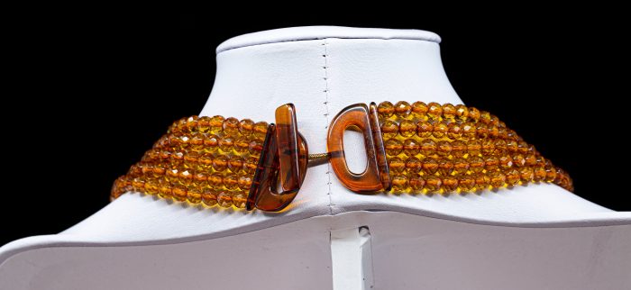 Amber Necklace - Multi-string Faceted Beads MUN024 - Image 4