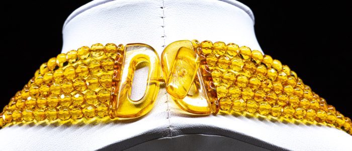 4 Amber Necklace - Multi-string Faceted Beads MUN026 - Image 4