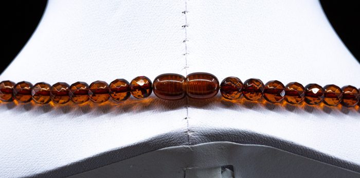 Amber Necklace - Braided Collar Faceted Beads MUN015 - Image 4