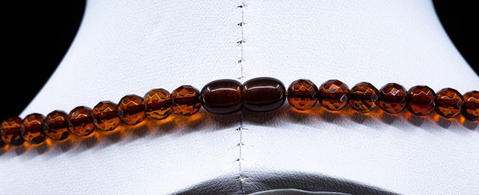Amber Necklace - Braided Collar Faceted Beads MUN017 - Image 4