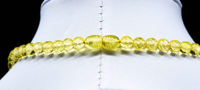 Amber Necklace - Braided Collar Faceted Beads MUN018 - Image 4